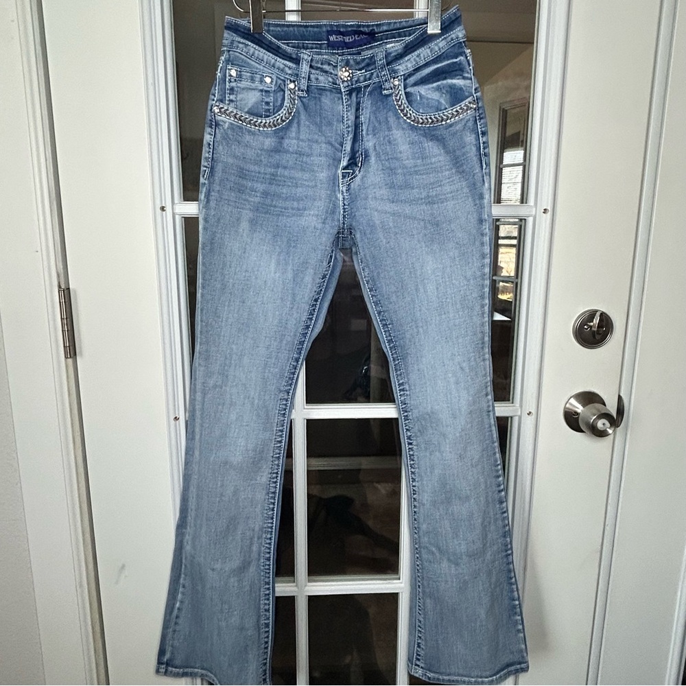 Westfield Eagle Embellished Bootcut Stretch‎ Jeans, Size 7